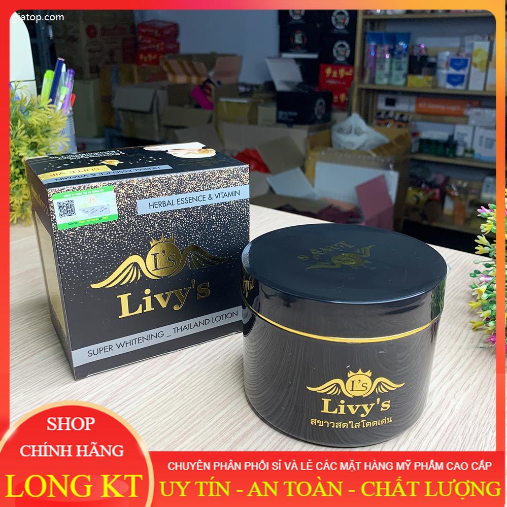[HÀNG THÁI100%] Kem Dưỡng Trắng Da Body Livy Thái Lan Hộp Màu Đen  Chất kem mịn thấm nhanh vào da ko gây nhờn rít hay bết dính.