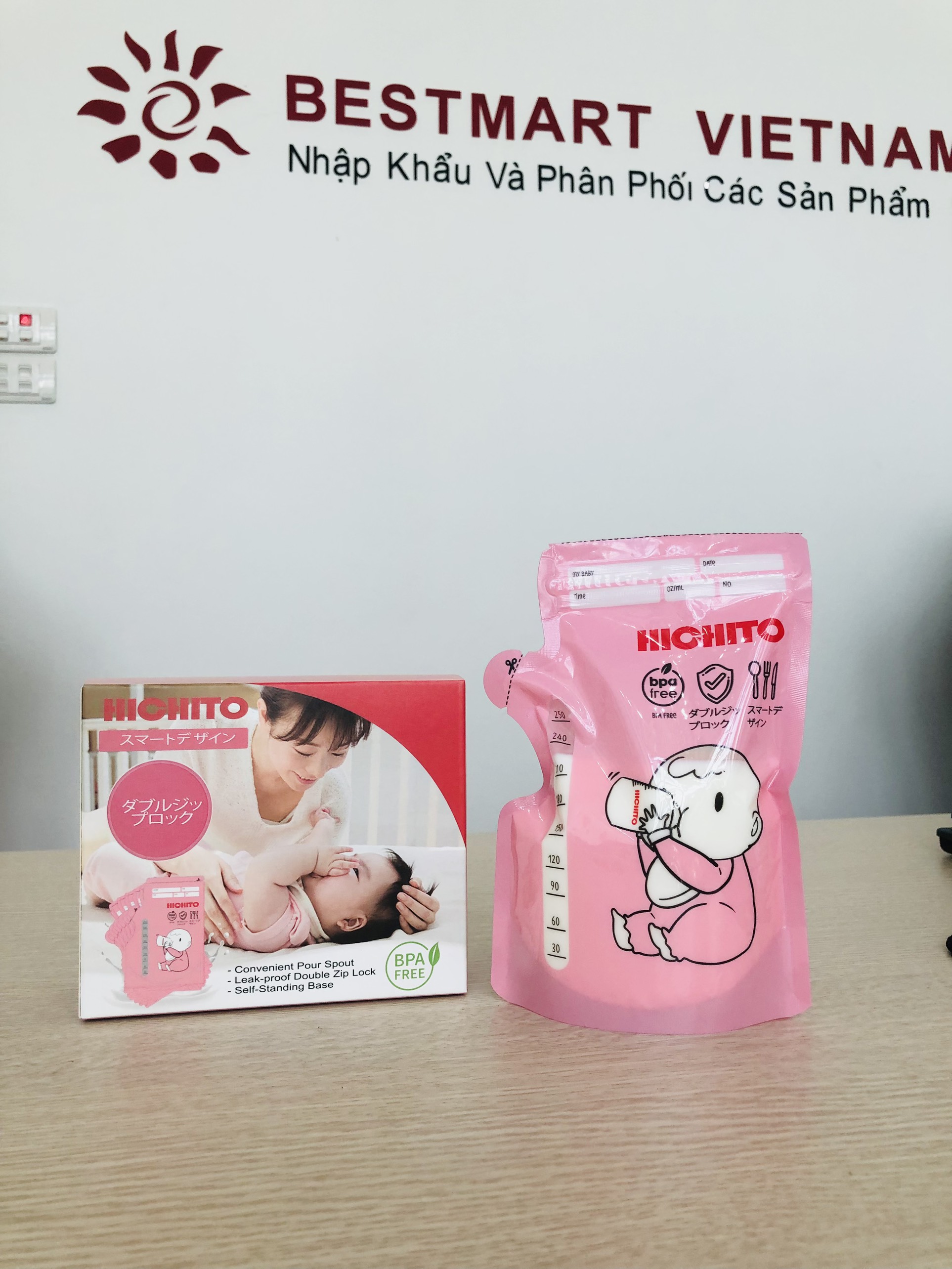 Túi trữ sữa hichito 250ml hộp 30 túi