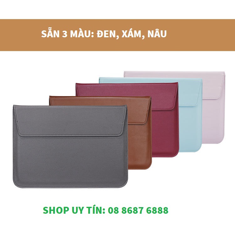 Túi da kiêm bao da đựng iPad/Laptop/Macbook cao cấp kiêm kê tản nhiệt cho máy 11-16 inch, cao cấp mẫu mới 2022.