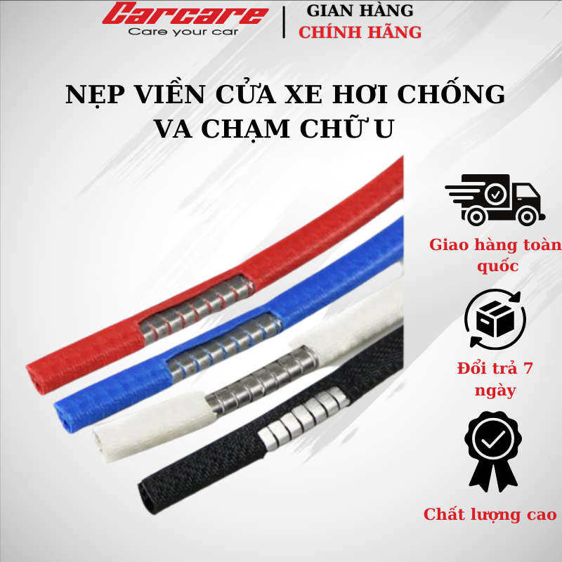 Nẹp Viền Cửa Xe Hơi Chống Va Chạm Chữ U Lõi Thép -  chống va đập, cách âm, chống ồn ô tô, xe hơi cao cấp