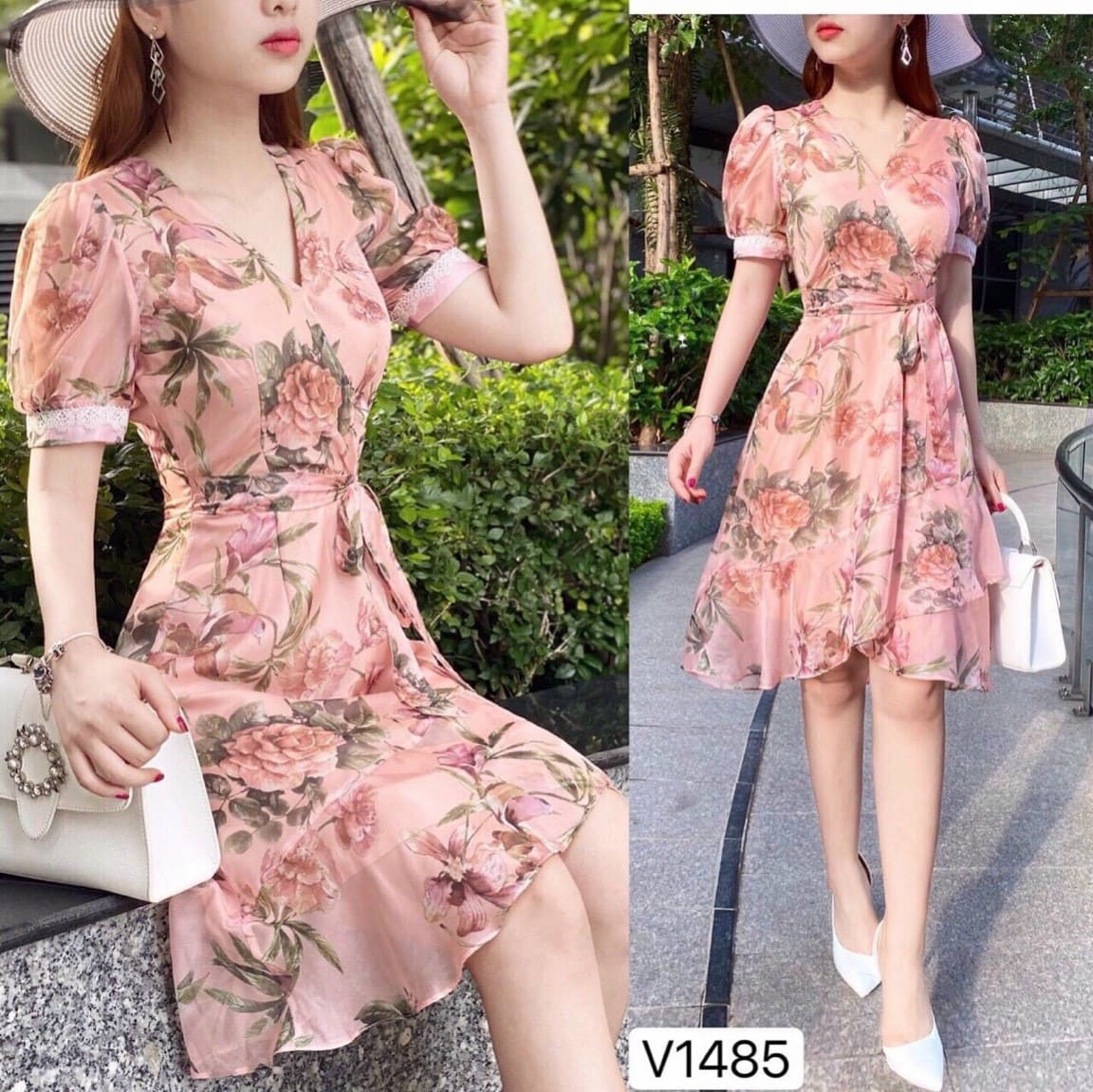 Đầm nữ lụa hoa xinh xắn, dễ thương thời trang Bambo