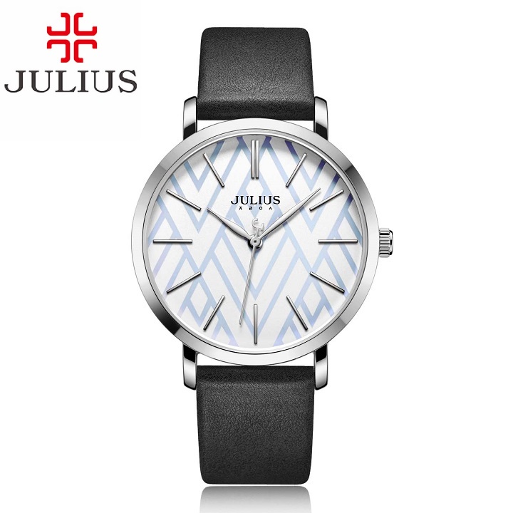 Đồng hồ nữ julius hàn quốc ja-1114a dây da mặt tròn cá tính