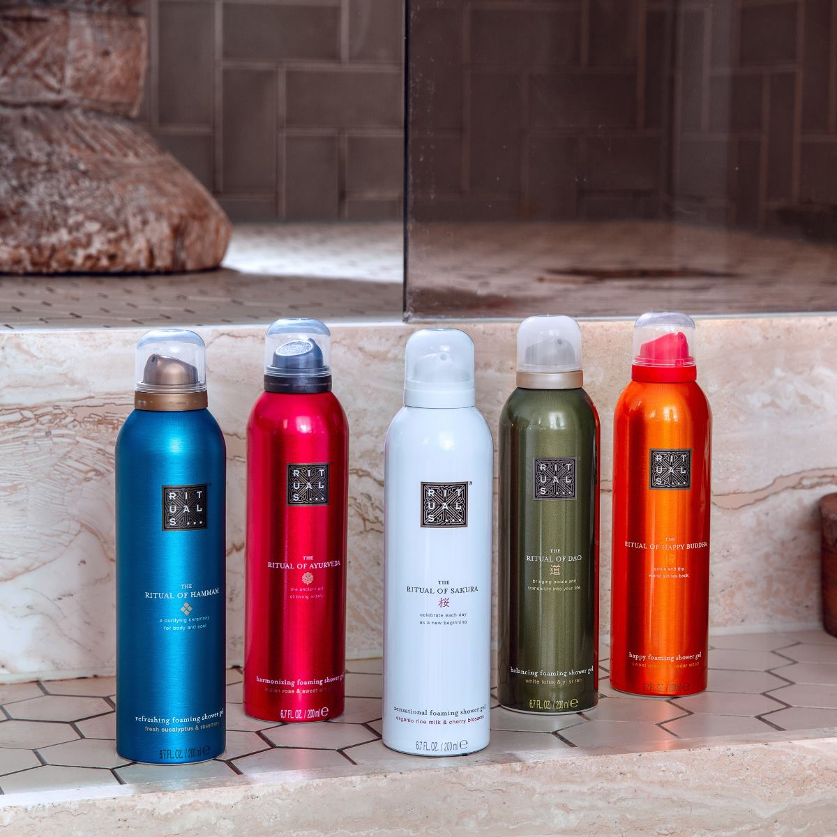 Sữa tắm tạo bọt hương nước hoa Rituals Foaming shower gel 200ml - bộ sưu tập 14 mùi hương cao cấp