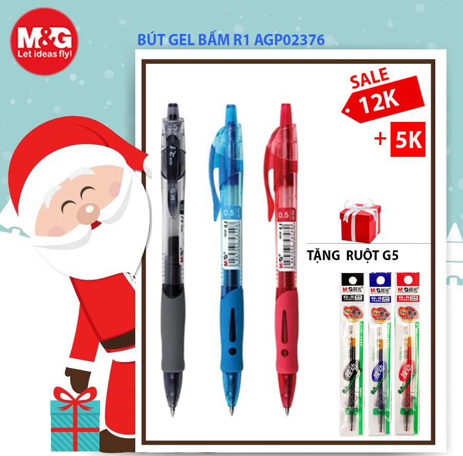 Bút Gel bấm R1 AGP02376 0.5mm mực nhanh khô sản phẩm bút Gel bấm bán chạy toàn cầu của M&G Vpp Sáng tạo quà tặng kèm đơn Cứ mua là có quà