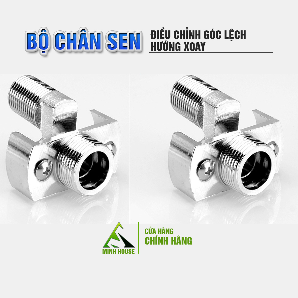 Bộ chân sen vòi nóng lạnh điều chỉnh góc lệch hướng xoay – Phụ kiện thay thế phòng tắm- Minh House