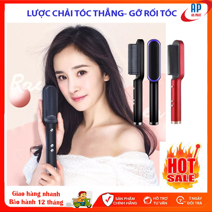 Lược điện chải tóc thẳng - lược duỗi tóc thẳng - lược điện chải định hình tóc làm bằng gốm đa năng - lược điện tạo kiểu tóc đa năng cao cấp hơn lược điện nova 8890, máy ép tóc