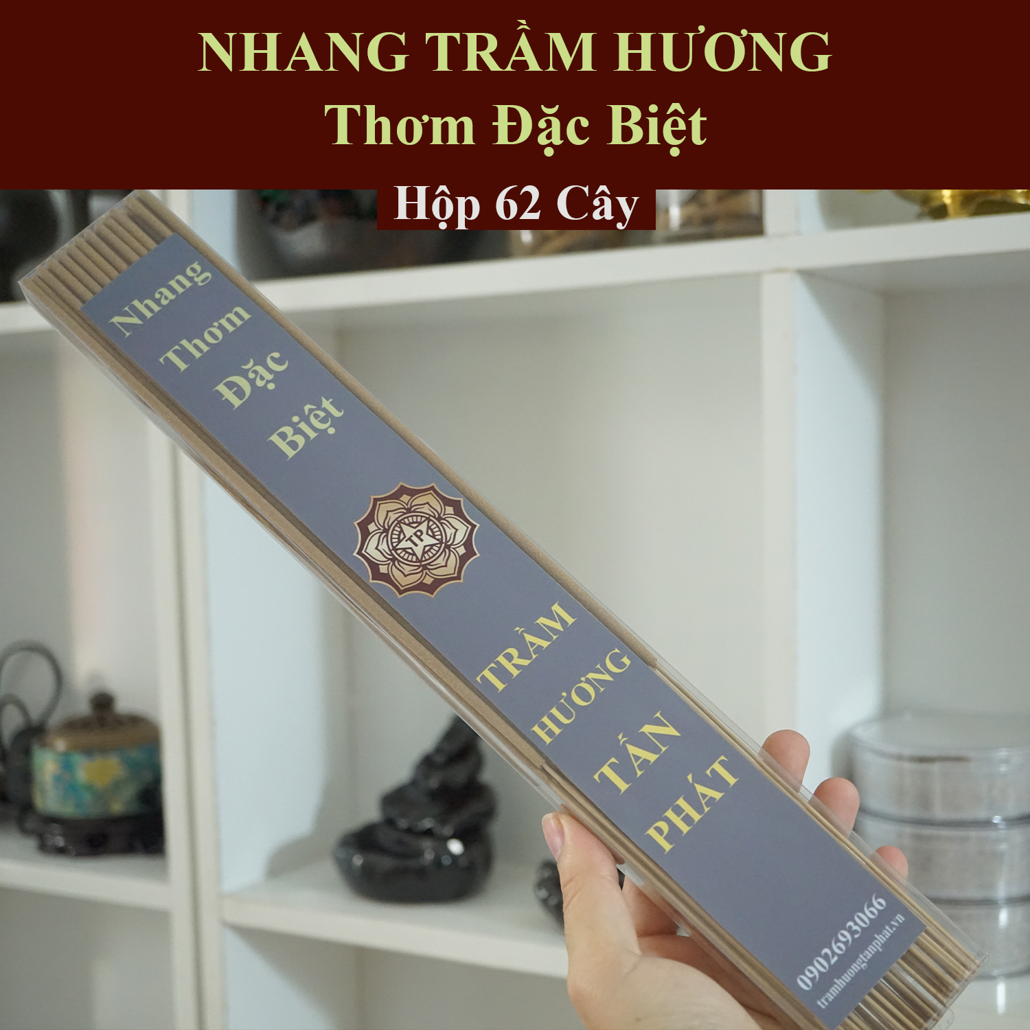 Nhang Trầm Hương Tăm Trắng Cao Cấp   ( Hộp 100g = 62 cây )