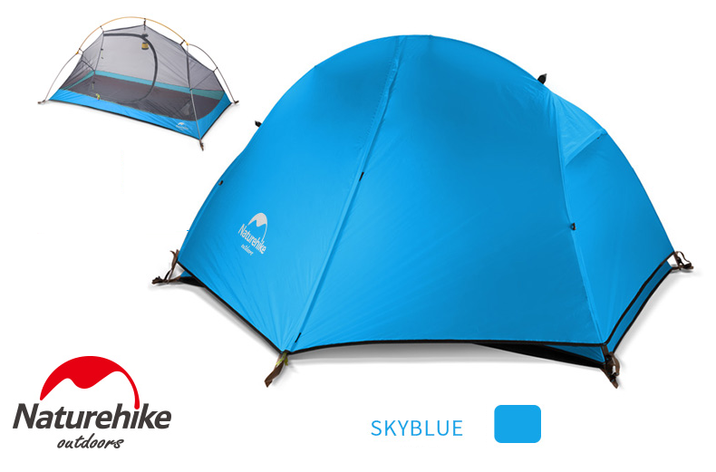 Lều đơn 210t naturehike nh18a095-d – xanh + đỏ