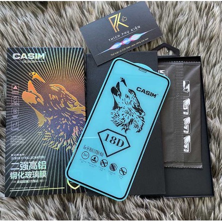 KÍNH CƯỜNG LỰC FULL MÀN 18D CON SÓI LOẠI 1 IPHONE 6 ĐẾN IPHONE 11 PRO MAX