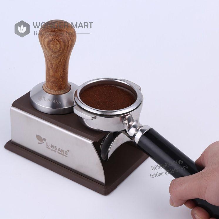Giá đỡ temper chính hãng L-BEANS - Tấm lót chống trượt temper nén cho máy pha espresso