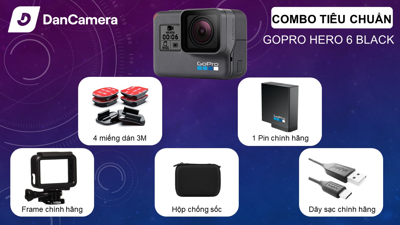 GoPro Hero 6 black  - Bảo hành 1 đổi 1 trong 12 tháng