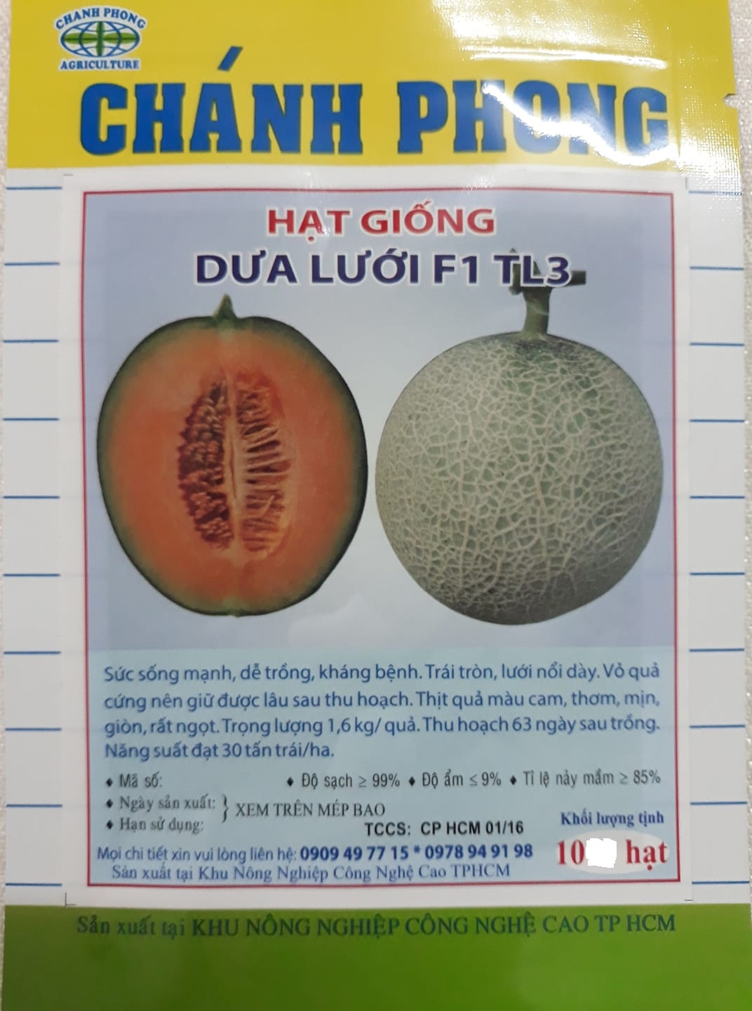 HẠT GIỐNG DƯA LƯỚI F1-TL3 (10 HẠT)