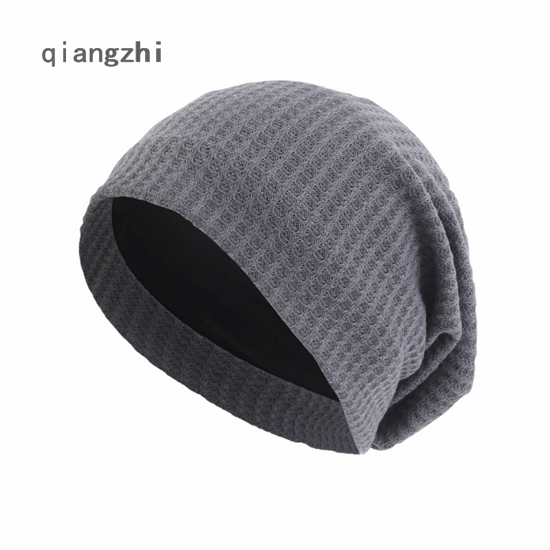 Qzh mũ len trùm đầu chống lạnh ấm áp mùa đông mũ len nam nữ mùa đông mũ len mềm đơn giản mũ dệt kim mỏng