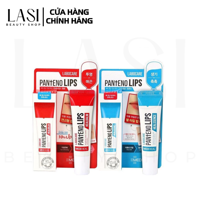 Son dưỡng môi Mediheal giúp giảm thâm môi hiệu quả. Bộ đôi son môi màu xanh và son môi màu đỏ