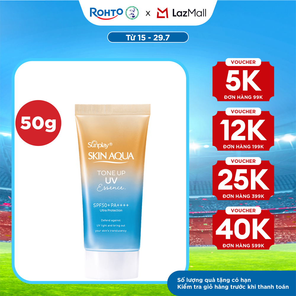 Kem chống nắng nâng tông Skin Aqua Tone up Latte Beige cho mọi tông da, dạng tinh chất Sunplay Skin Aqua Tone Up UV Essence Latte Beige SPF 50+ PA++++ 50g