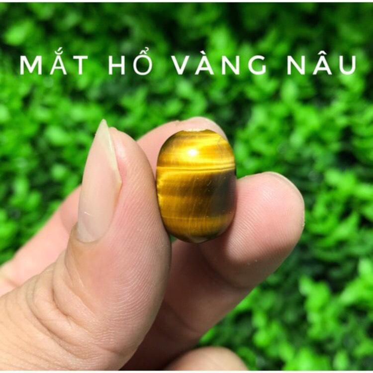 Lu thống đá tự nhiên Mắt hổ vàng nâu