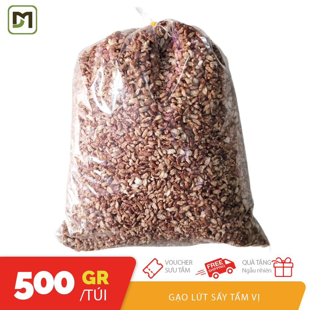 Gói 500gr gạo lứt sấy rang tẩm gia vị mặn đậm đà