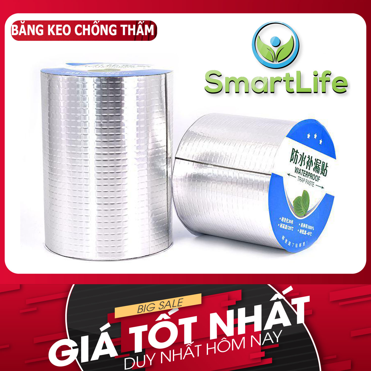 [LOẠI LỚN] BĂNG KEO CHỐNG THẤM, Băng Keo Bê Tông Siêu Dính Khổ Rộng 5-10-20cm gắn trên tất cả các bề mặt như gỗ, kính, nhựa, tôn, sắt, bê tông, gốm sứ... Băng keo dán chống Trơn Trượt Có Thể Tái Sử Dụng