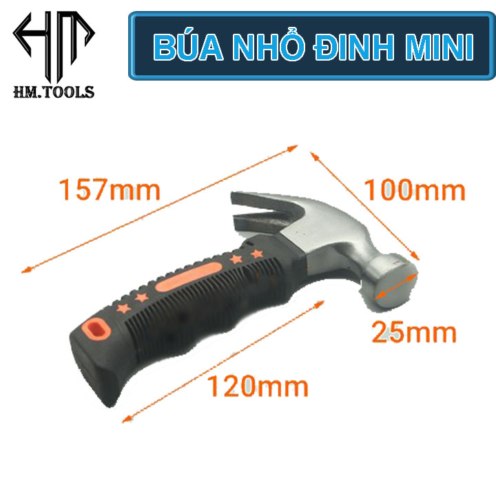 Búa lùn nguyên khối, trọng lượng 250g, đầu búa bằng thép - Búa kapusi, búa đóng đinh đa năng, búa mini - Thương Hiệu Kapusi - HẢI MY STORE