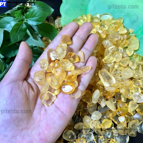 Vụ đá thạch anh ánh vàng mài bóng - đá tự nhiên 100%