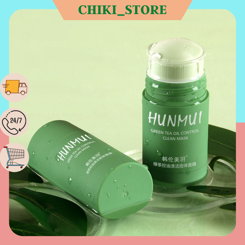 Mặt nạ bùn đất sét trà xanh, bơ, ráu má, giảm mụn làm sạch lỗ chân lông, sáng da HUMMUI 40g- CHIKI