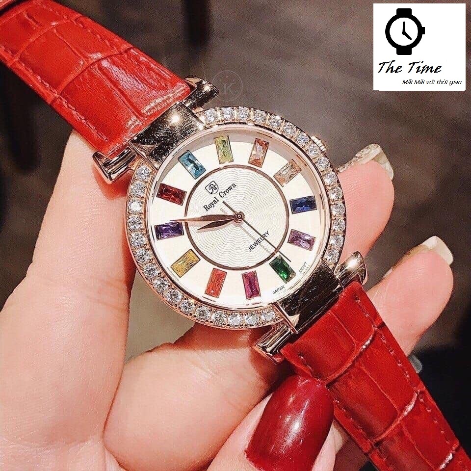 Đồng hồ nữ chính hãng Royal Crown 4640 Dây da các màu