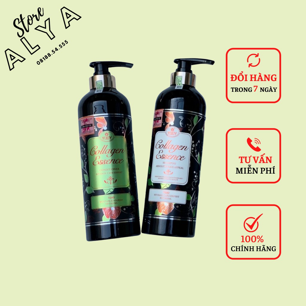 Dầu gội cặp colagen essence yody phục hồi và kích thích mọc tóc 800mlx2