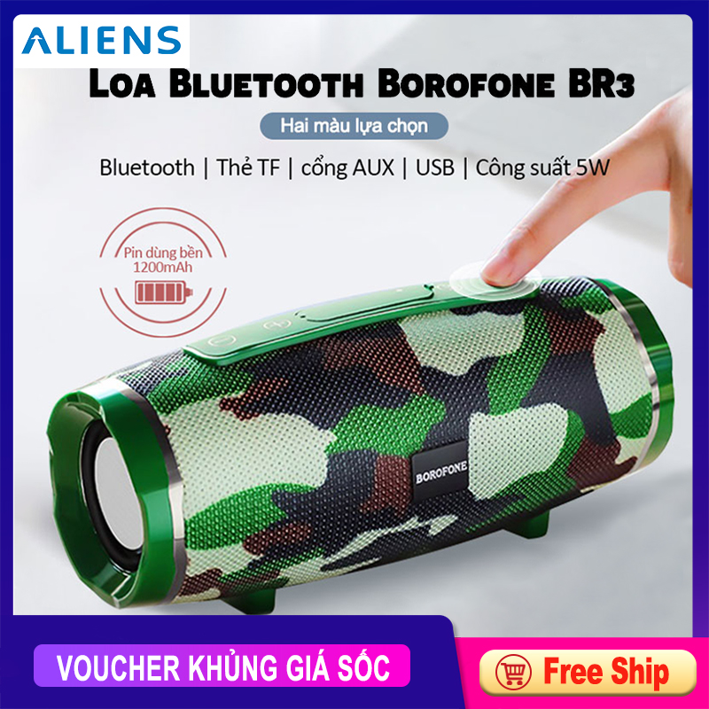 Loa Bluetooth BOROFONE BR3 Chính Hãng Pin Trâu Âm Thanh Cực Phê Màu Ngẫu Nhiên Bảo Hành 1 Đổi 1