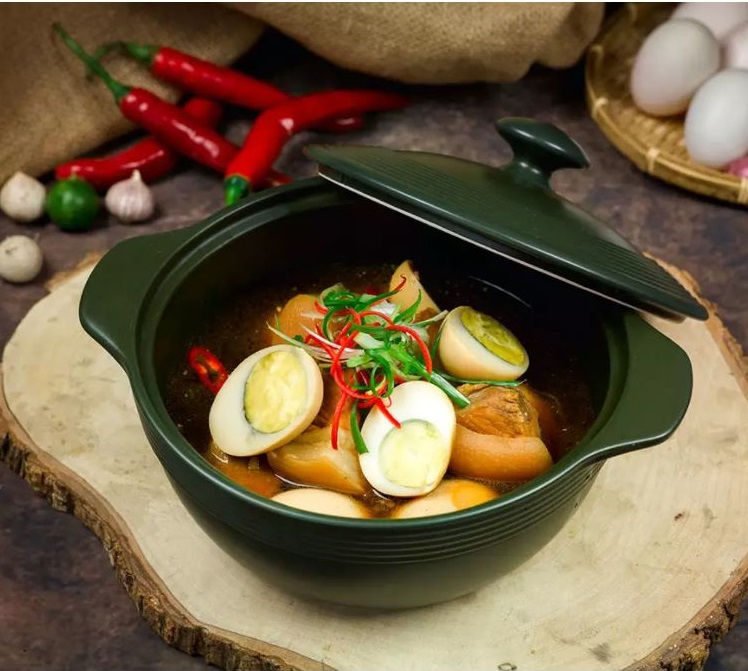 NỒI ĐẤT TRÁN MEN KHO THỊT , CÁ 18CM, Nồi đất tráng men kho cá thịt , Nồi Đất Kho Cá Thịt Dày Nắp Kính Giữ Nhiệt Thức Ăn Thơm, AN TOÀN CHO GIA ĐÌNH.