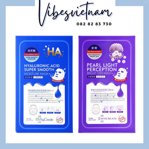 Mặt nạ HA dưỡng ẩm chăm sóc da Maycreate 2 màu xanh/tím