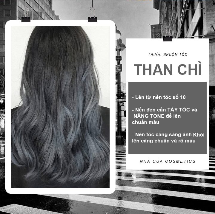 Thuốc nhuộm tóc THAN CHÌ tặng kèm trợ nhuộm oxy, bao tay, mũ chùm ủ tóc và mũ bịt tai