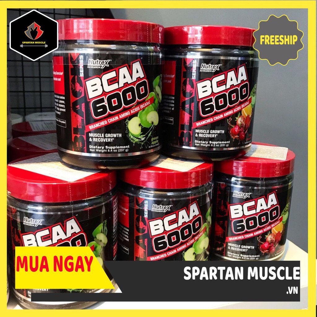 Bcaa 6000 nutrex - bột bổ sung amino thực phẩm hỗ trợ phục hồi năng lượng và cơ bắp gíá sinh viên 30 lần dùng