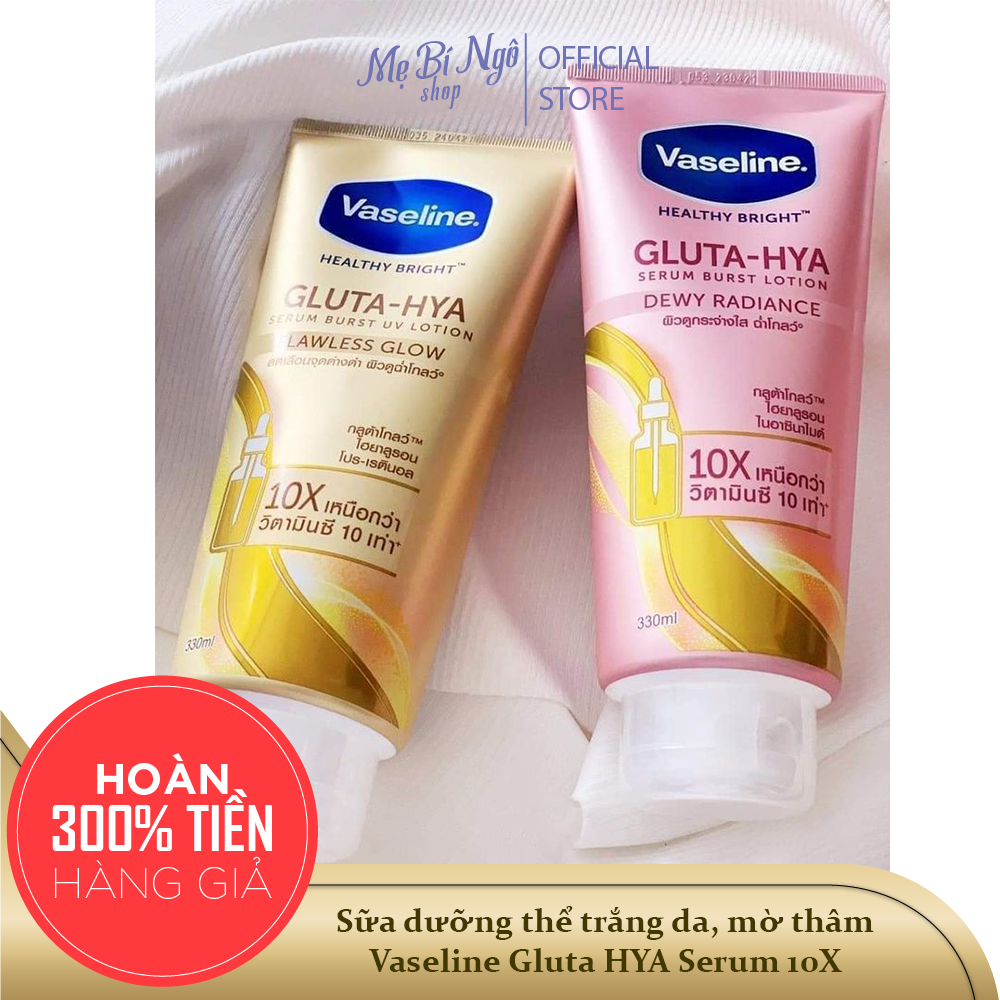 Sữa dưỡng thể vaseline healthy bright gluta hya serum 10x