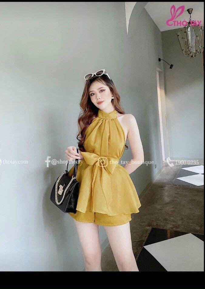Set bộ đồ nữ ngắn tiểu thư cát hàn cực xinh tôn dáng tt tnm