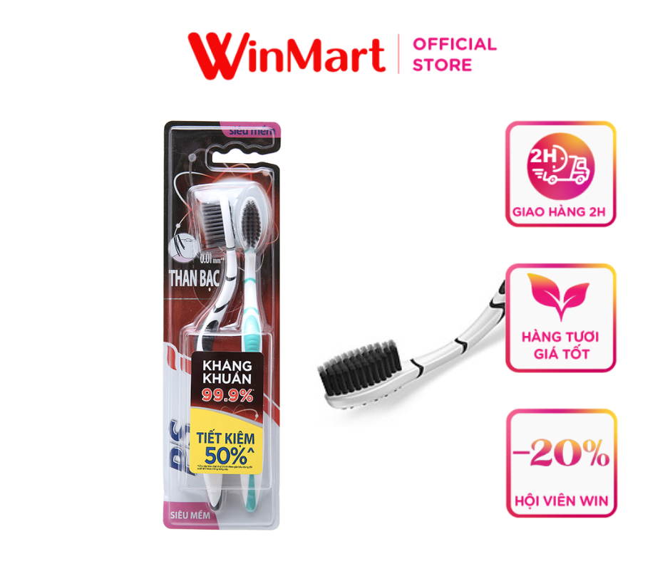 [Siêu thị WinMart] -  Bộ 2 Bàn chải đánh răng P/S Charcoal