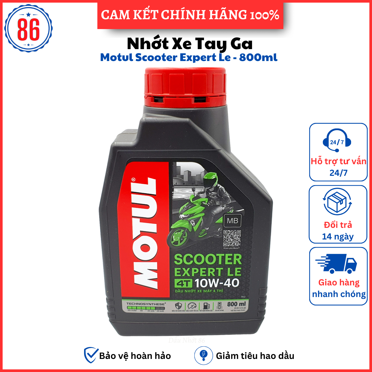 Nhớt xe tay ga MOTUL SCOOTER EXPERT LE 800ML