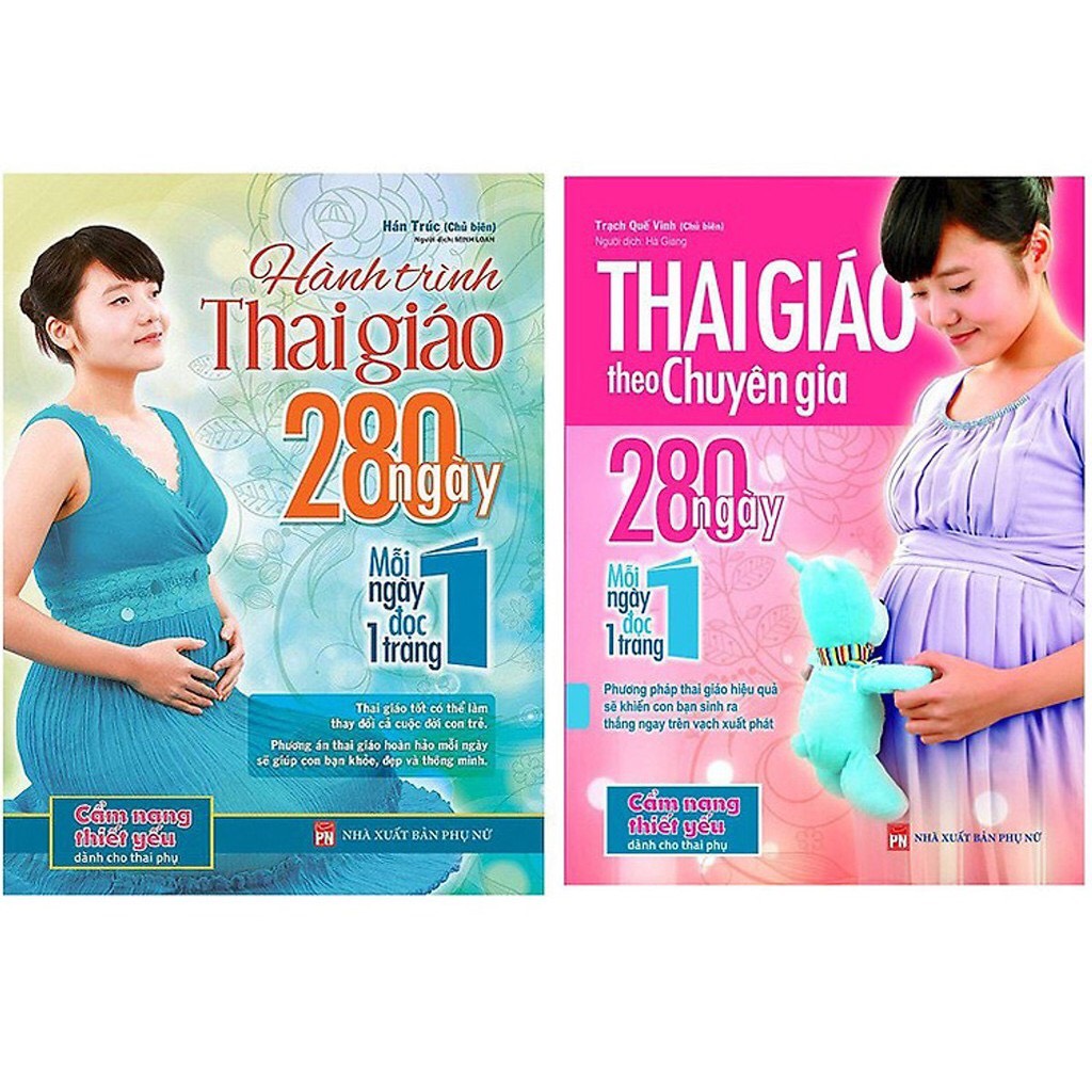 Sách - Combo 2 cuốn Thai giáo theo chuyên gia và Hành trình thai giáo 280 ngày - Mỗi ngày đọc một trang