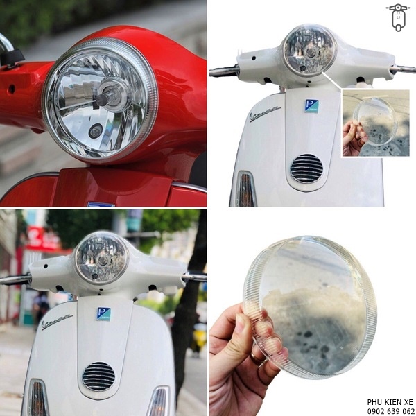 Măt kính ốp đèn pha cao cấp cho dòng xe vespa lx