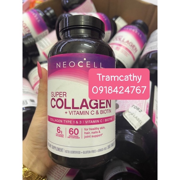 Tramcathy hàng mỹ-Viên uống colagen neocell super collagen neocell C hàng mỹ 360 viên