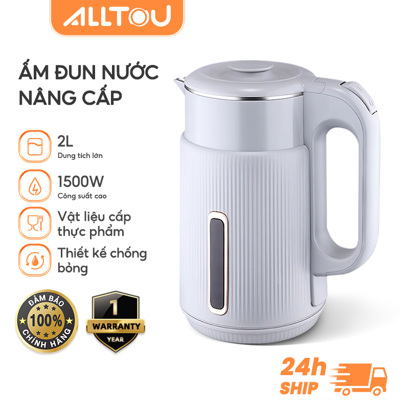 ALLTOU Ấm đun nước siêu tốc，dung tích 2L，công suất lớn 1500W Ấm Siêu Tốc，tự ngắt khi quá nhiệt，chất liệu inox cao cấp, đun sôi nhanh，Bình đun nước siêu tốc，electric kettle