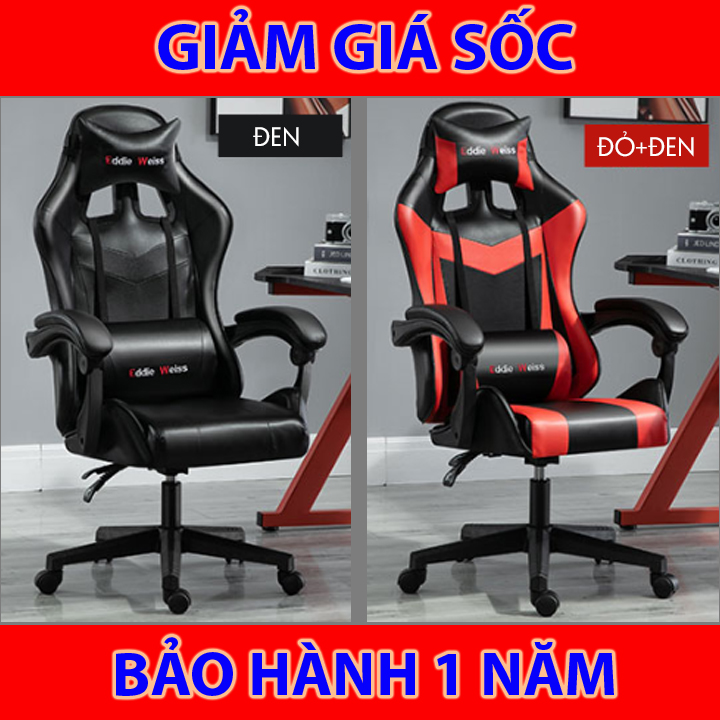 [RẺ VÔ ĐỊCH] Ghế chơi game cao cấp , ghế ngả 2 đệm massage (màu đỏ -đen , màu đen )