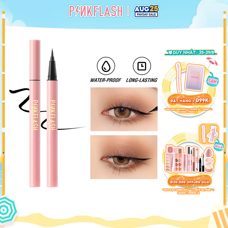 PINKFLASH Bút Kẻ Mắt Màu Đen Màu Hồng OhMyLine Bút Kẻ Mắt Chống Nước Lâu Trôi Sắc Tố Đều