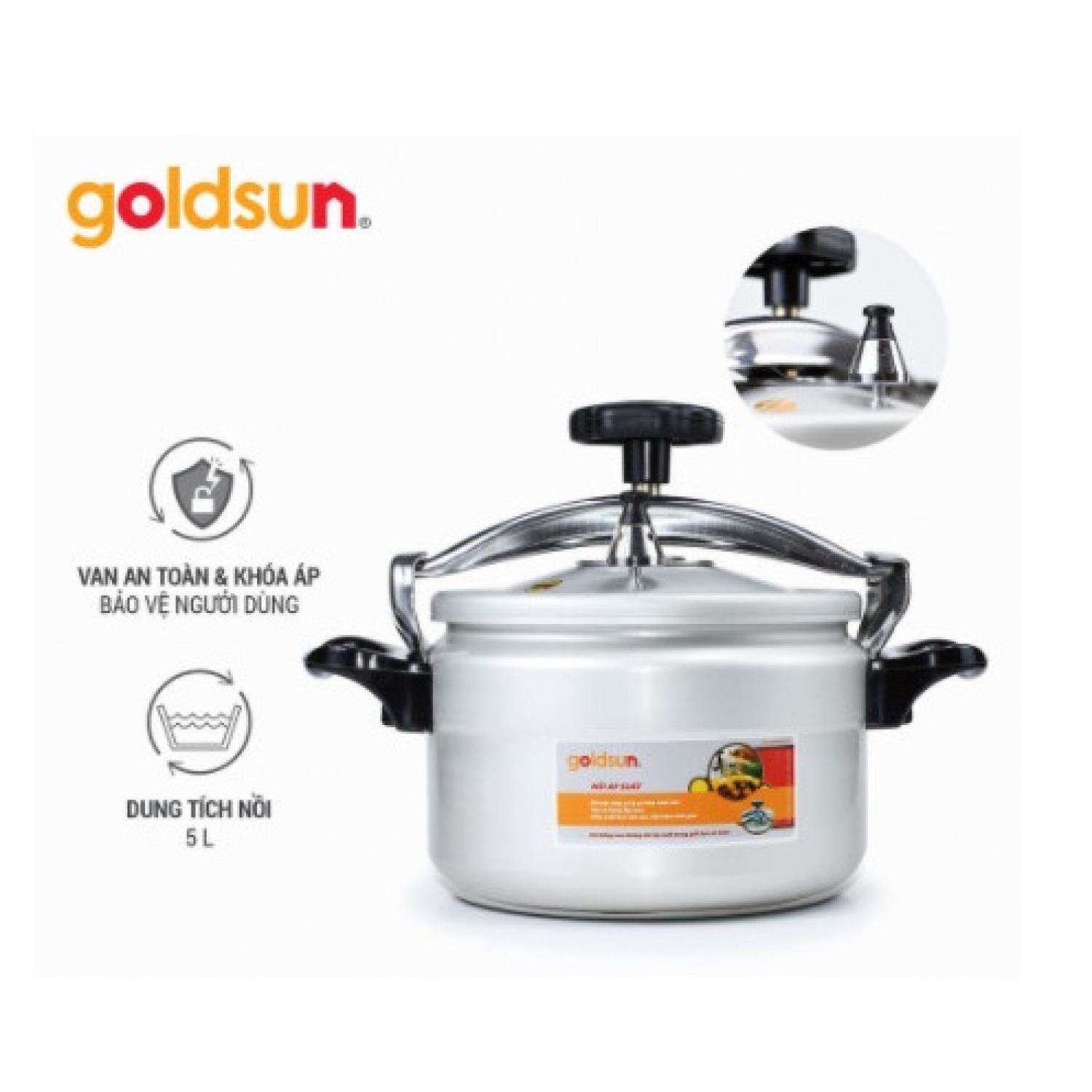 Nồi áp suất đun từ goldsun 5 lít pc-gjy50a bảo hành 12 tháng