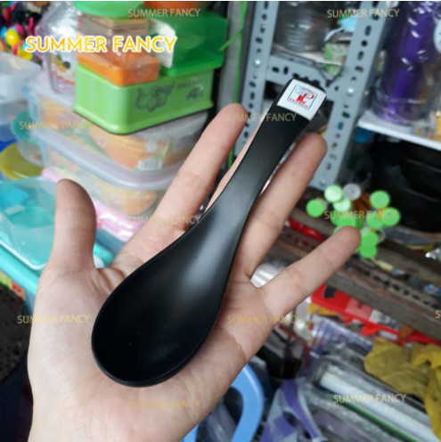 (Combo 5 cái ) Muỗng cơm 14cm nhựa melamine màu vân đá, đen nhám, đen, nâu nhà hàng sang trọng - spoon