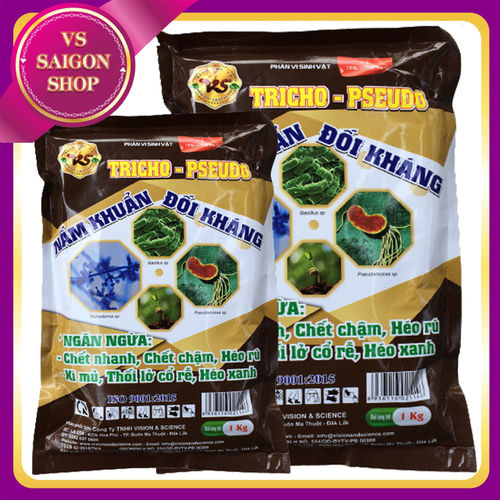 [HCM]TRICHODERMA-PSEUDOMONAS: Nấm Khuẩn đối kháng gây hại cây trồng Gói 1kg