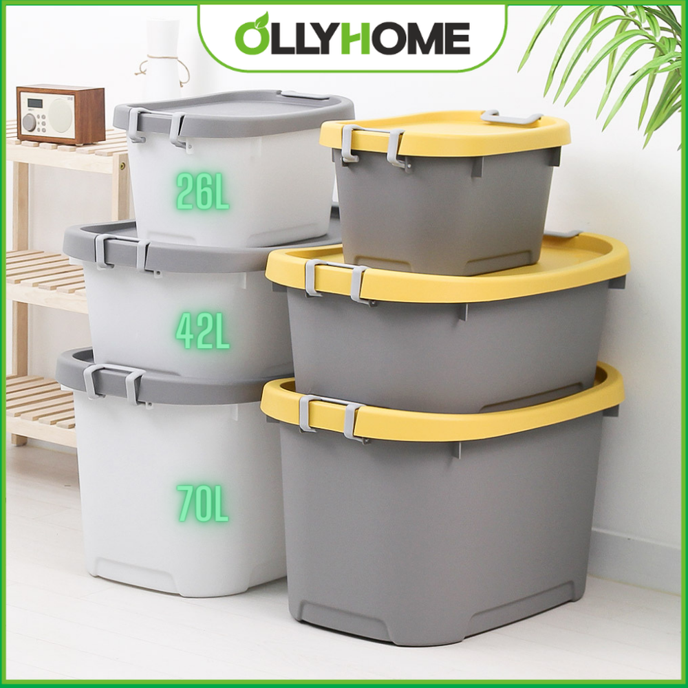 Thùng nhựa đựng đồ đa năng nhiều size Ollyhome có nắp nhựa cao cấp màu sắc hiện đại - Thùng đựng đồ chơi trẻ em Clothes storage