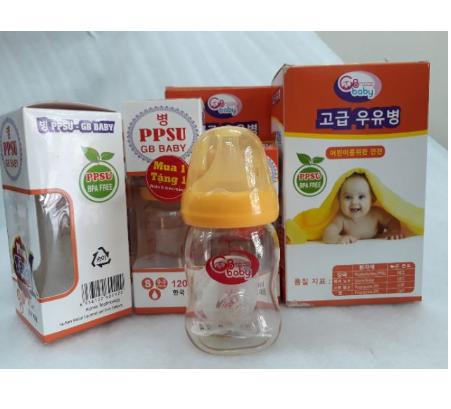 BÌNH SỮA PPSU GB BABY CỔ HẸP 80ml/120ml/270ml ( tặng kèm 1 núm ti silicon )