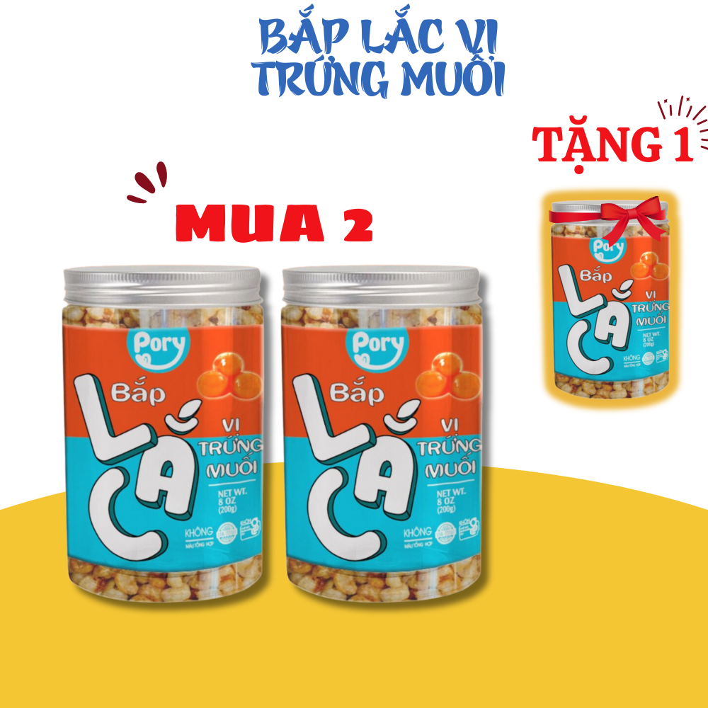 Bắp Lắc Vị Trứng Muối Pory  hộp 200gr Đậm Vị, Bắp Rang Giòn Rụm Kết Hợp Với Bột Trứng Muối Béo Ngậy