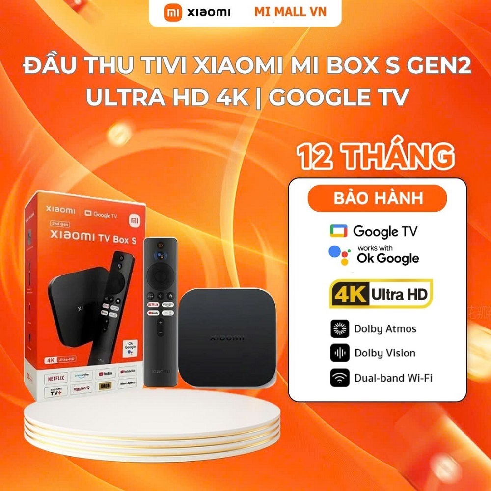 Đầu thu Tivi (TV Box) MI Box S Gen2 - Phiên Bản Quốc Tế, Bảo Hành Chính Hãng 12 Tháng