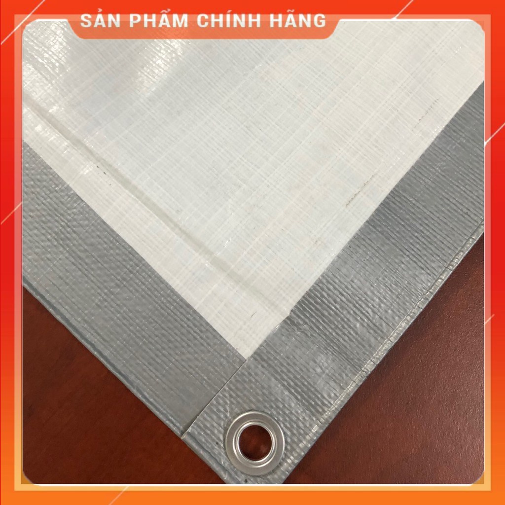 Bạt Che Nắng, Che Mưa Xám Trắng Hàn Quốc loại 1 (Đã May Viền Đóng Khoen Sẵn)
